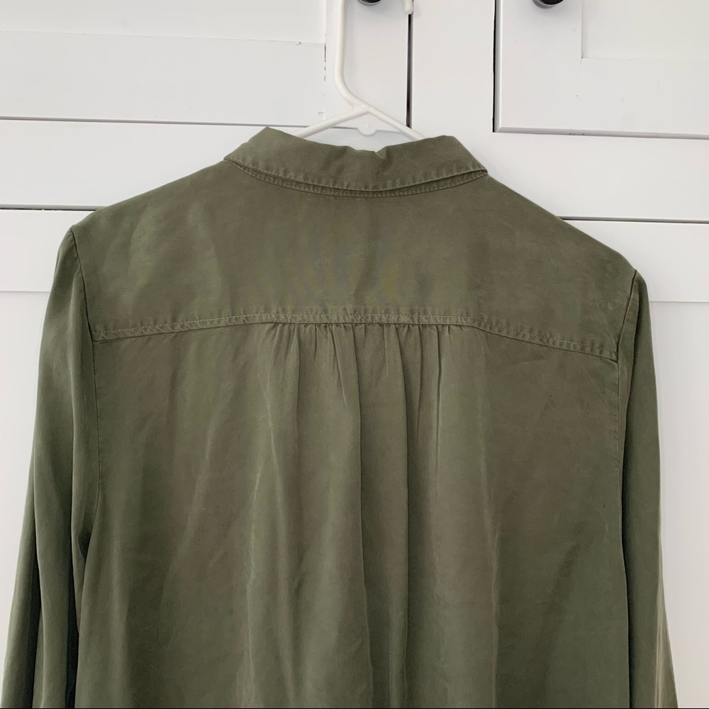 Velvet Heart Tencel Green Long Sleeve Front Tie Size Large - Picture 6 of 9